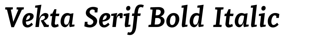 Vekta Serif Bold Italic